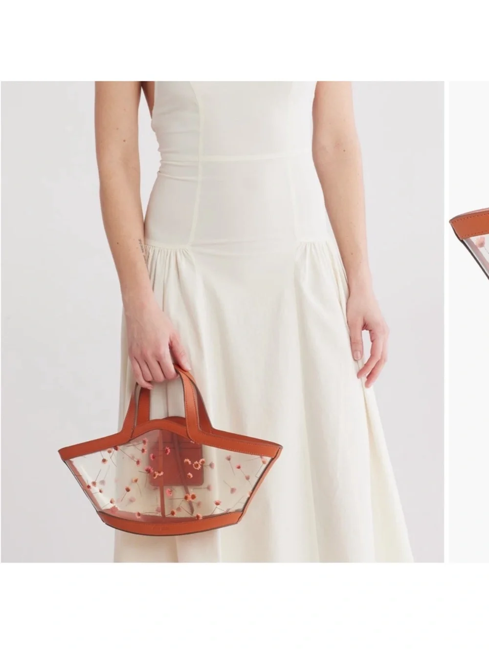 NEW cult gaia Mini Tara Floral Tote with Tan Trim